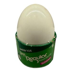 Vintage L'eggs Egg Regular Pantyhose Size B Suntan Sheer Toe